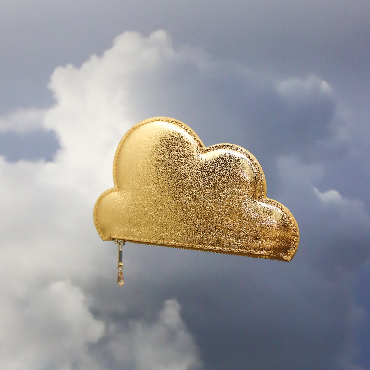 Leather Cloud Purse - Gold