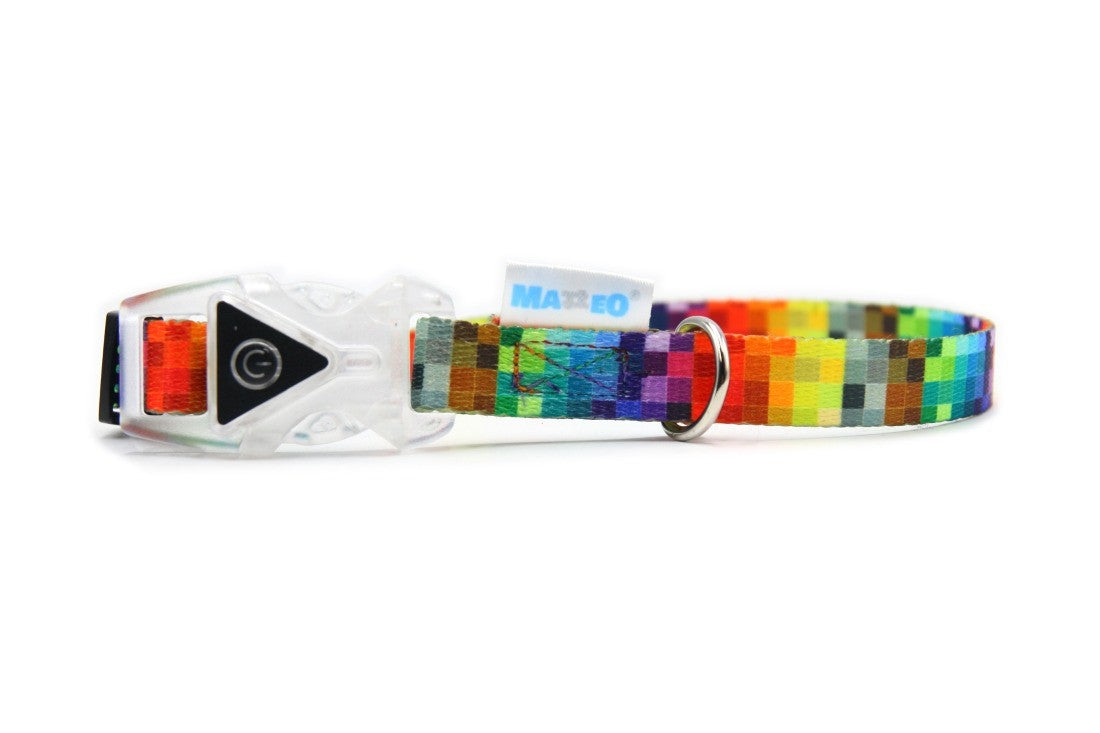 Collar With A LED Plastic Buckle - Pixels