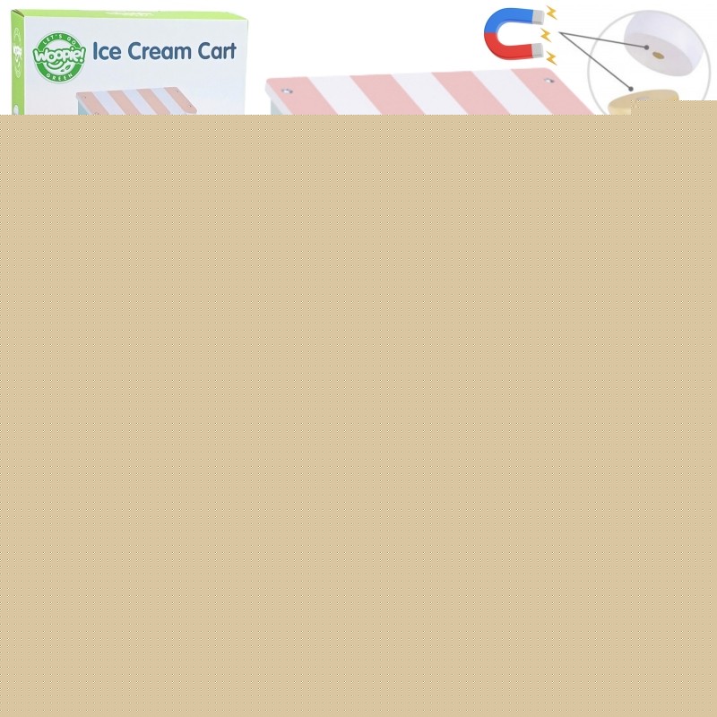 Wooden Ice Cream Shop With Cart