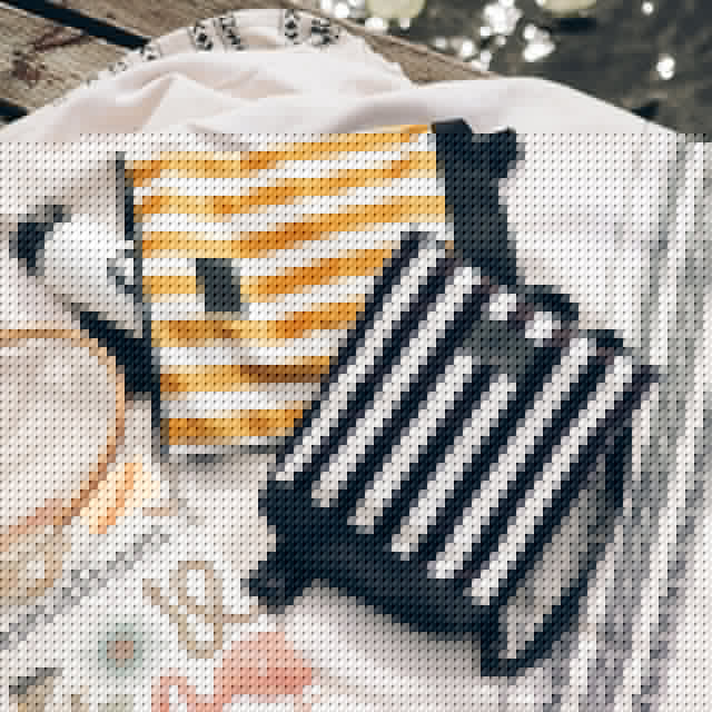 Kids backpack - Striped black and white