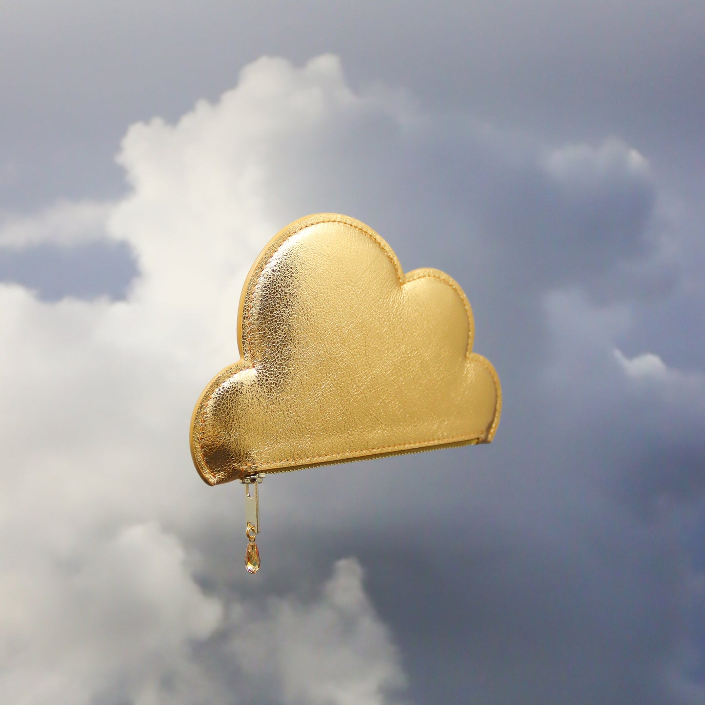 Leather Cloud Purse - Gold