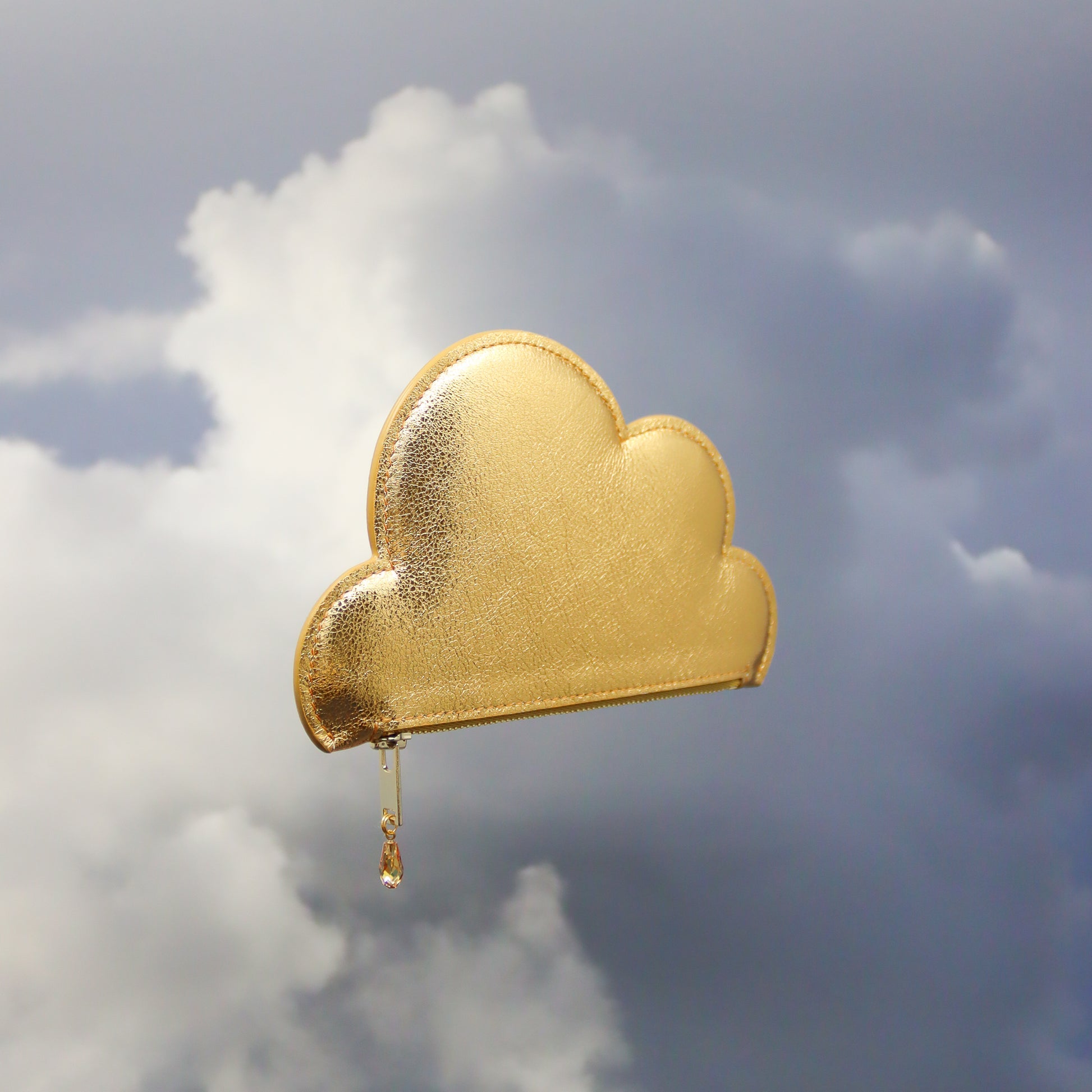 Leather Cloud Purse - Gold