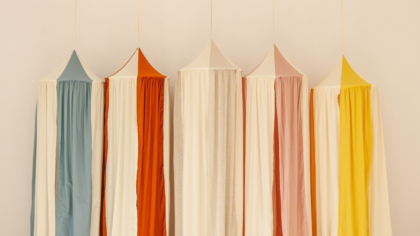 Organic Cotton and Linen Canopy - Blue Circus