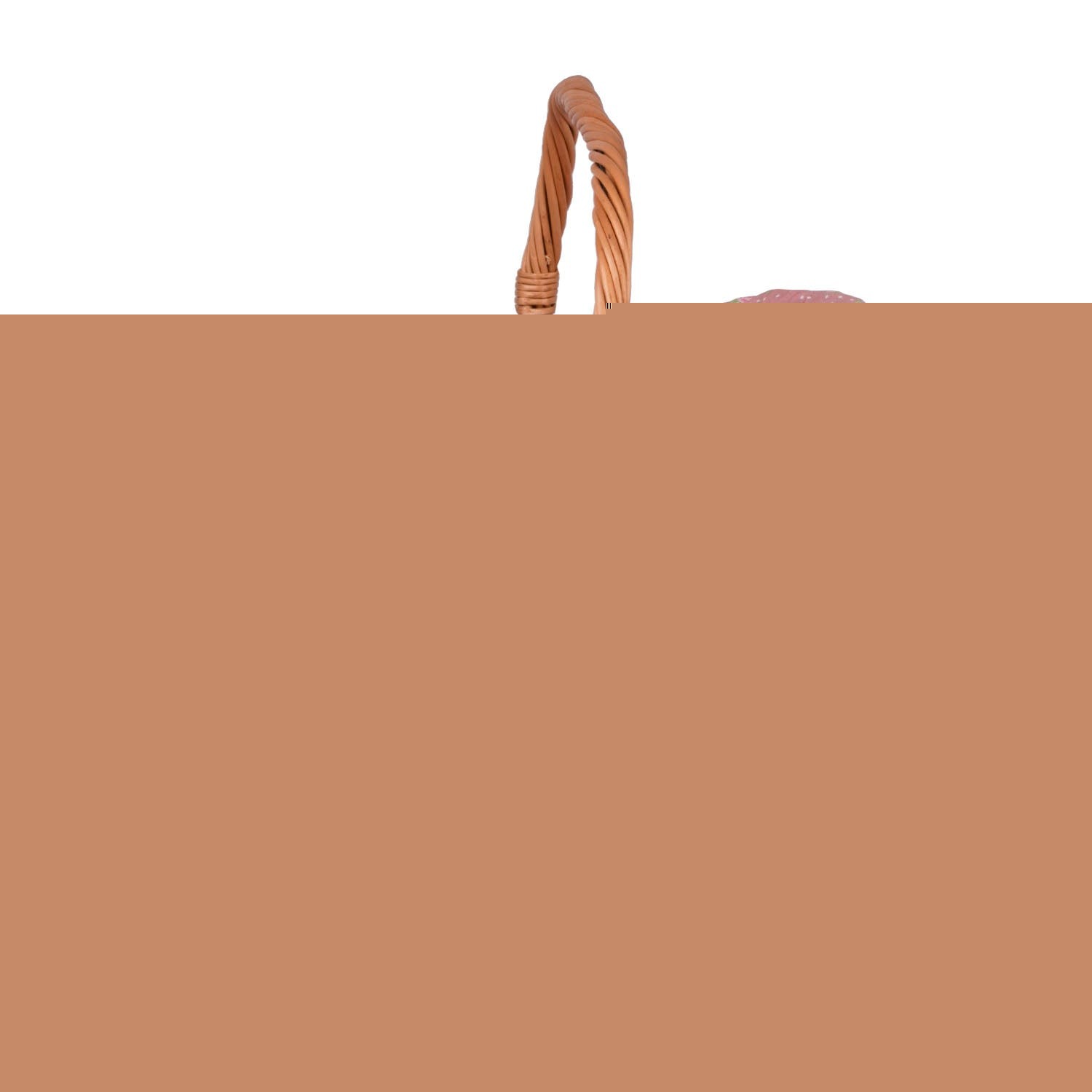 Handmade Bike Basket in Natural Color with Fabric Liner